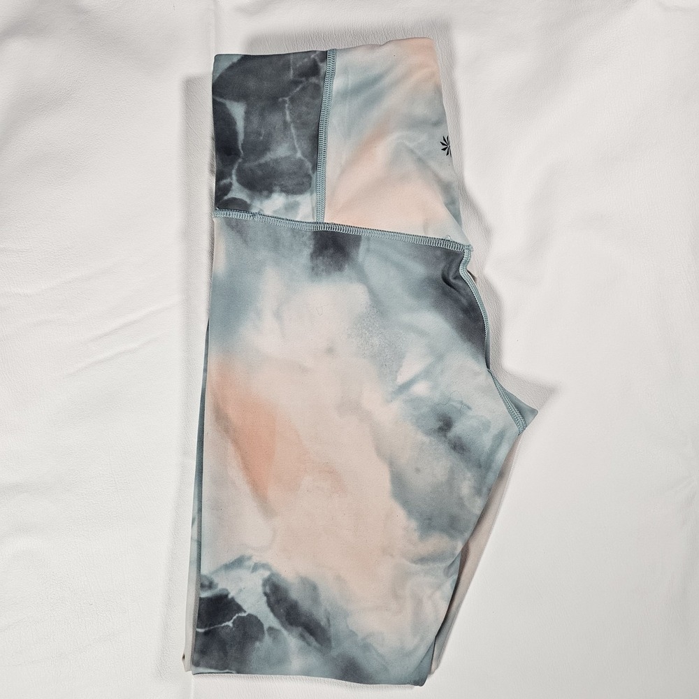 Athleta Elation Printed 7/8 Leggings Womens Small Blue Pink Yoga Pants